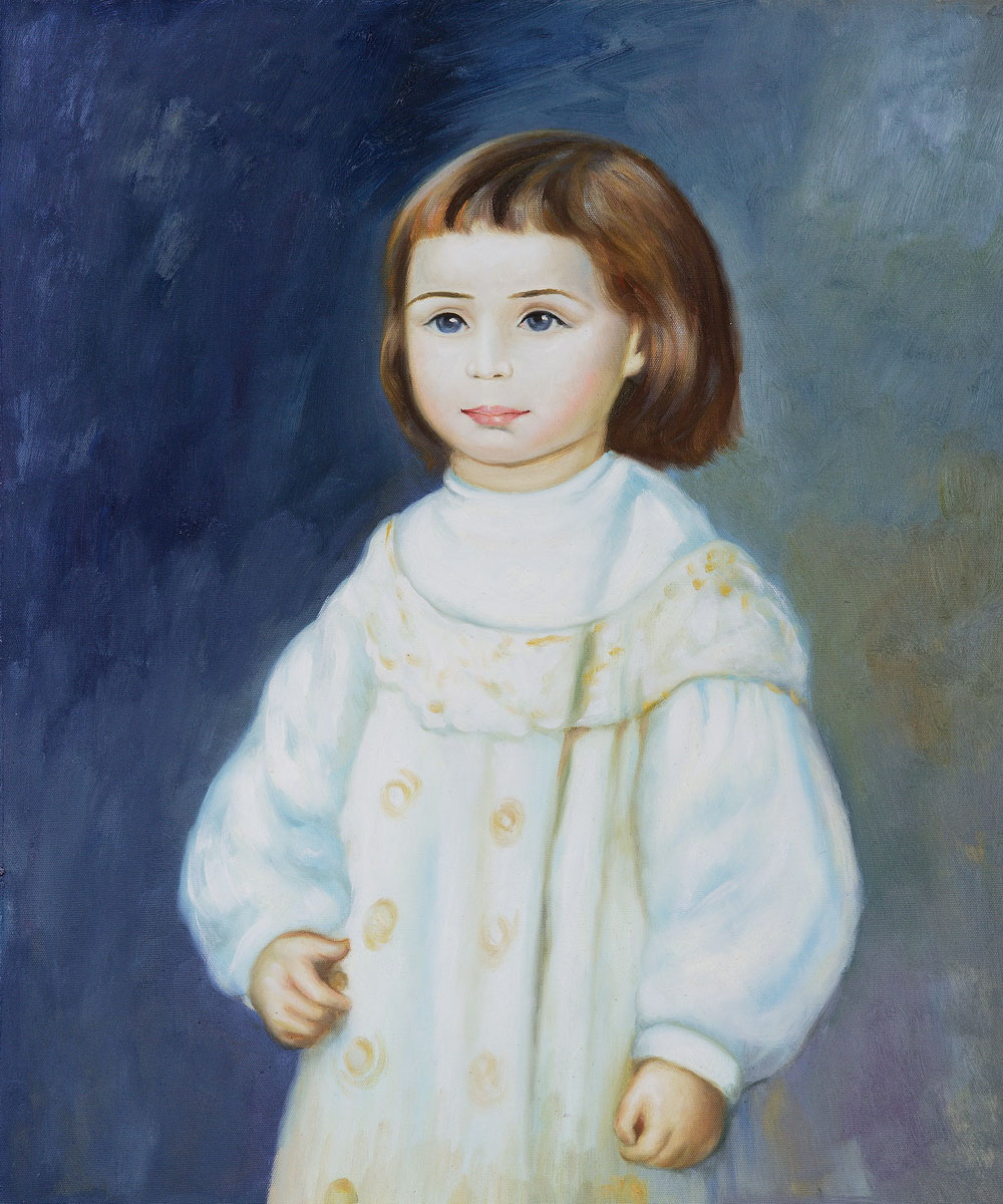 Lucie Berard (Child in White), 1883 - Pierre Auguste Renoir Painting